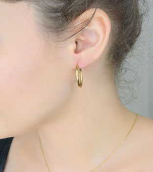 Złote kolczyki 333 owalne, gładkie KL 3615A✨Eleganckie, złote kolczyki w kształcie owalu (2).JPG
